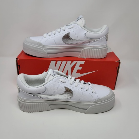 Nike Shoes - Nike‎ Court legacy lift Platform Sneakers Women's 9.5 White/Silver HQ2307 100
